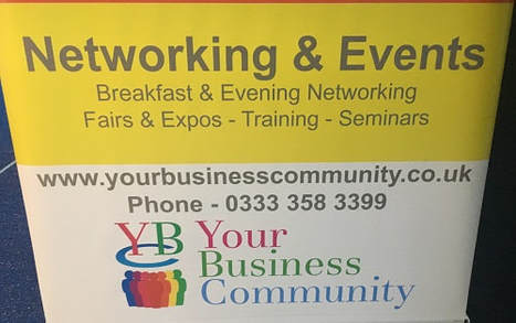 banner detailing information about the host of a your business community networking event
