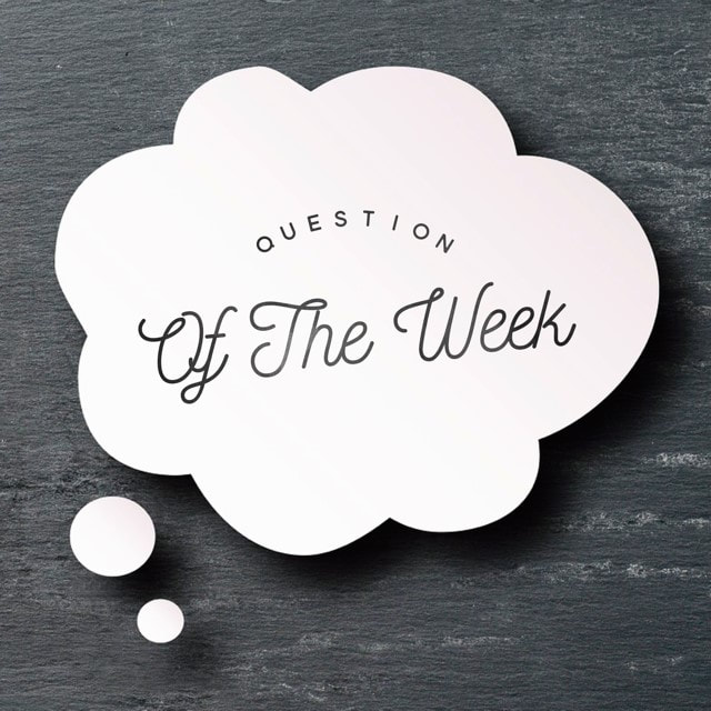a white fluffy cloud with the words question of the week in it