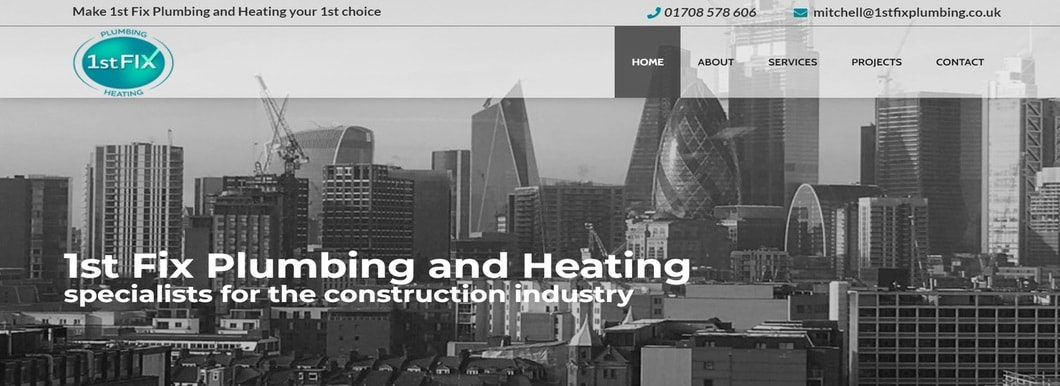 Banner image of website created for 1st Fix Plumbing and Heating by Perfect Layout Digital Marketing