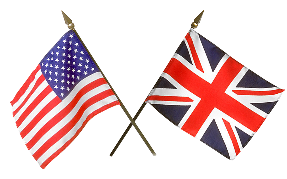 Image of 2 flags one british the otehr american
