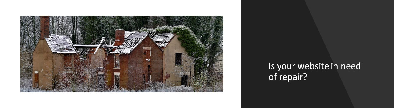 Photo of a derelict house, representing a website without Search Engine Optimisation strategies