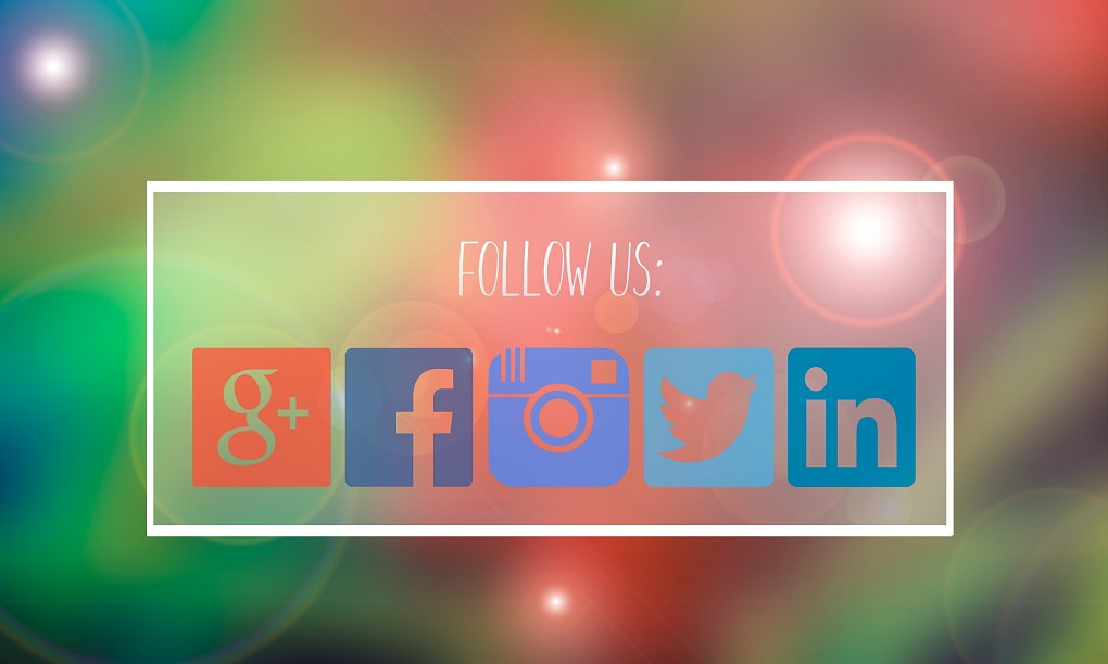image with social media icons like google plus and facebook